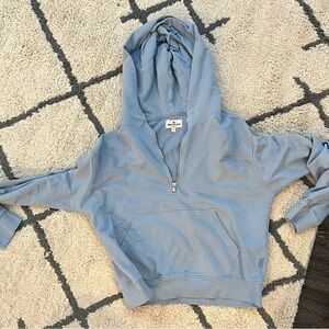 American Giant light blue quarter zip with hoodie
Size women's medium